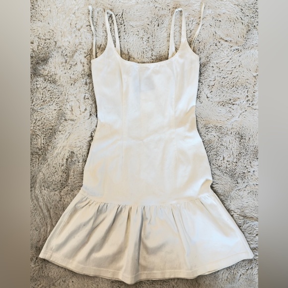 Prada White ruffle fit & flare Mini Dress S - Picture 4 of 11